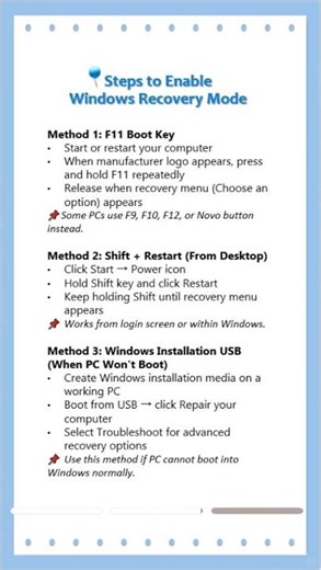 🛠️ Windows Won’t Boot? Enter Recovery Mode in Minutes!#windowstips #systemofadown #recoverymode