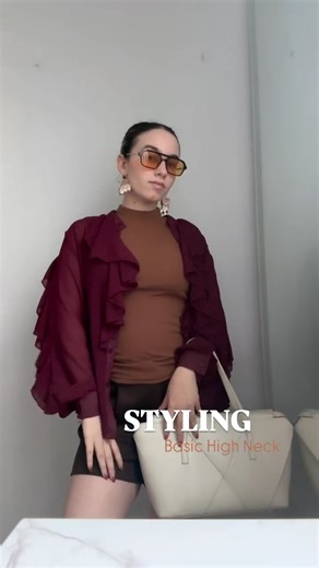 NIKKI on Instagram: "Styling our basic high neck 🤎 Un básico, varias formas de usarlo. ¿Cuál look es tu favorito? —REMINDER 15% off en todas nuestras colecciones 👀#basiccollection #wearingnikki #styling"