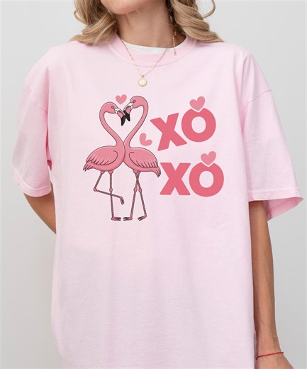 Comfort Colors® Flamingo XOXO Valentine Shirt, Cute Pink Flamingo Love T Shirt, Pastel Valentines Day Tee, Womens Valentine Outfit - Etsy