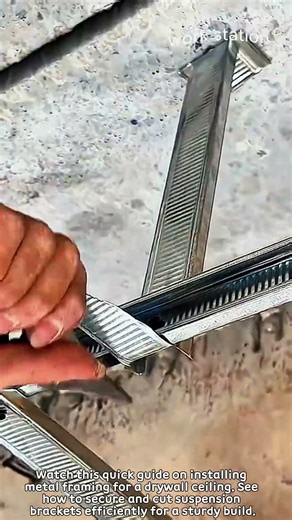 Metal Ceiling Framing Installation #worker #process #drywall #ceiling #construction