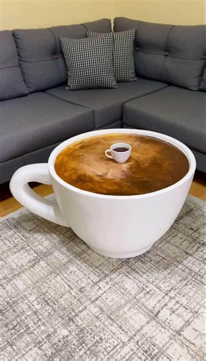 Custom Coffee Cup Table: Epoxy Resin Drink Art, Handmade Accent Furniture - Etsy