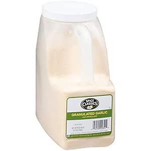 Spice Classics Granulated Garlic, 6.5 lb - One 6.5 Pound Container of Bulk Garlic Powder Seasoning to Flavor Vegetables, Meats, Salads, Dressings and More