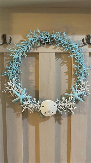 Beautiful Coral Reef Wreath Winter & Coastal Christmas Dollar Tree DIY #christmasdiys #CraftyBeach #dollartreediy | Crafty Beach