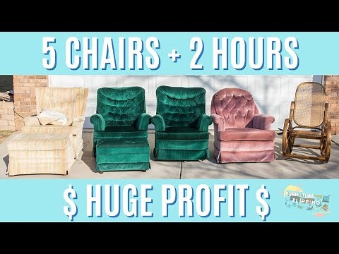 Flipping 5 Velvet/Wood Chairs from Facebook Marketplace = $420+ Profit