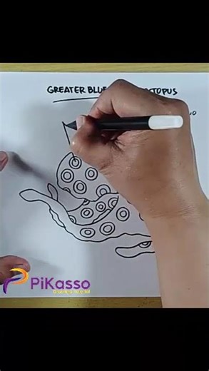 How to Draw Blue Ringed Octopus in Less Than One Minutes