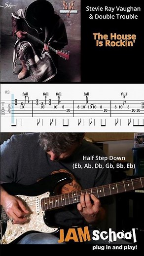 Stevie Ray Vaughan The House Is Rockin' Piano & Guitar Solo with TAB