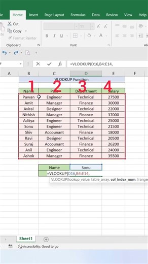 ⚡ Stop Searching Manually! Use VLOOKUP Instead #excel #exceltips
