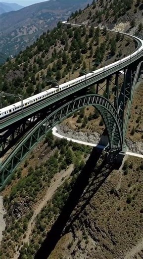 Chenab Rail Bridge Crossing 🚆 India’s Highest Railway Bridge View #cute