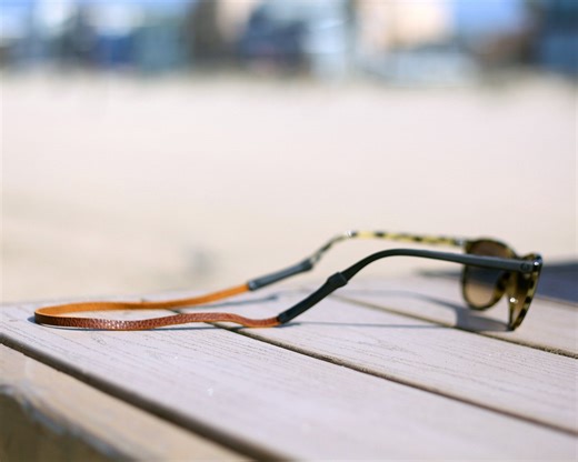 Slim Leather Sunglass Strap: Suede Back, Comfortable Fit - Etsy