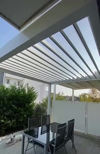 Our gorgeous aluminum roof pergola from the attached aluminum pergola factory and motorized aluminum pergola supplier is perfect for enhancing your outdoor space. Invest in our louvered pergola 12x16 factory today. #aluminumpergola #pergola #louveredpergola #pergolafactory #motorizedaluminumpergola #louveredpergolafactory #attachedaluminumpergolafactory #motorizedaluminumpergolasupplier