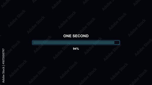 Sleek modern stylish progressbar animation shows time and completion status in a clear format