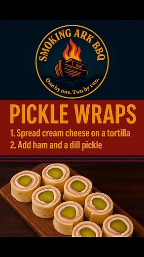 A quick, simple snack straight from Army memories This one means a lot to me. Back in the Army, my brother-in-arms Jonathan put me on to this crazy simple but crazy addictive snack — and it stuck with me ever since. If you want something you can whip up fast for parties, kids, or late-night cravings… this one right here never misses. ⸻ ✨ Ingredients • Flour tortillas • Cream cheese • Sliced ham • Whole pickles ⸻ 🔥 How to Make It 1. Spread a thin layer of cream cheese across your tortilla. 2. La
