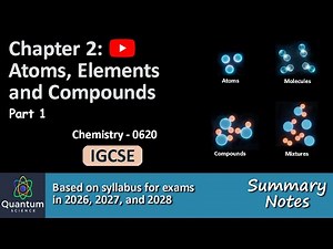 Ch. 2 - Atoms, Elements and Compounds - IGCSE Chemistry 0620 (Summary Notes) PART 1
