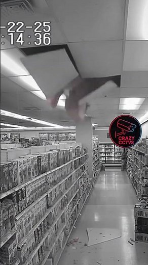 CCTV Captures Store Ceiling Collapse 😳 Security Footage!