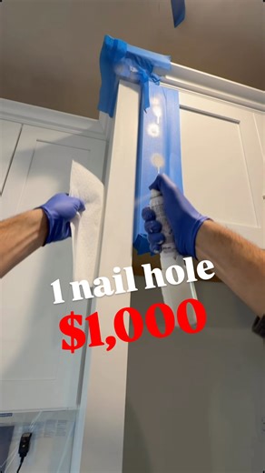 More Than Just a Cabinet Guy! on Instagram: "One tiny nail could cost thousands in damages. If I couldn’t fix this, they were going to rip it out. #kitchen #kitchenremodel #newconstructionhomes #repair"