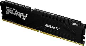 Kingston Fury Beast 32GB 6400MT/s DDR5 CL32 Desktop Memory | AMD Expo | Single Module | KF564C32BBE-32