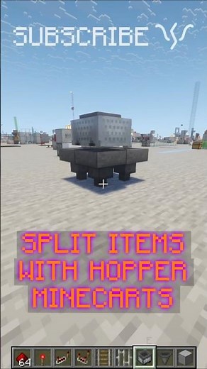 SPLIT ITEMS EQUALLY with HOPPER MINECARTS ON HOPPERS! | Redstone with PsiVolt #minecraft #redstone