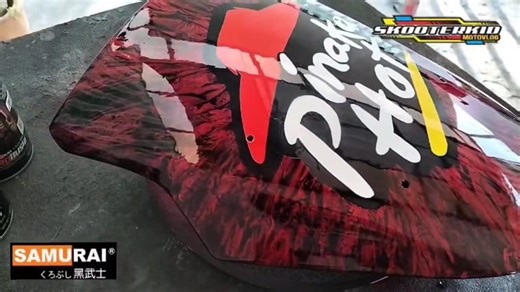 98K views · 1.7K reactions | Simpleng graphic design over marble effect. DIY custom painting tutorial gamit ang Samurai paint | Skooterkid Motovlog | Facebook
