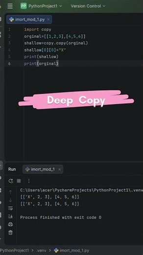 Day 32 Difference Shallow copy vs Deep Copy ?Python Interview
