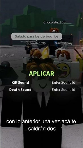 ¿Como poner los ID DE SONIDOS DE MATAR? #roblox #thestrongestbattlegrounds #tsbg