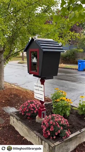@littleghostlibrarypdx The Little Ghost Library is back!!! Come visit and help us exorcise all these adorable ghosts. #littlefreelibrary #halloween #ghost #haunting #portland | Pittsburgh Lesbian Correspondents