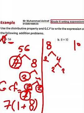 Writing Expressions Using GCF Grade 6