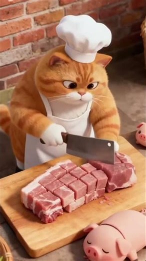 Fatty Tricks a Sneaky Pig for Dinner! 🐱🧠🐷🍽️