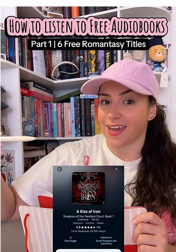 How to Listen to Free Books ; Part 1 | 6 Romantasy Titles to add to your Audible library. It recently came to my attention that some people were unaware that Audible has a free library, aka titles you don’t need to spend a credit to listen to (as long as you’re an Audible member). There are a bunch of rotating titles, some Audible exclusives and I’m gonna tell you which ones are actually worth your time. Books in this Video- 1. Kiss of Iron- Clare Sager 2. City of Gods and Monsters - Kayla Edwar