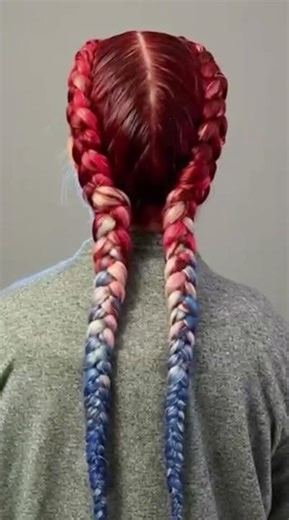 Classic French braids with a colorful twist 💥