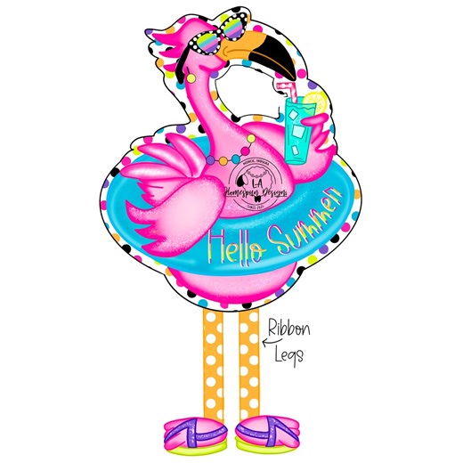Flamingo Floatie Door Hanger Pattern for DIY Painting Crafts, Summer Pool Party Template (digital Download) - Etsy