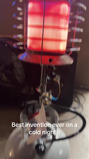 The absolute best invention ever for a cold night! Propane heater and you still get garage time! #warmthguaranteed #winterishere #texaslife