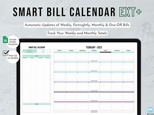 Smart Bill Calendar Ext , Google Sheets Automatic Bill Calendar, Weekly Fortnightly Calendar Spreadsheet, Finance Template, Bill Tracker - Etsy UK