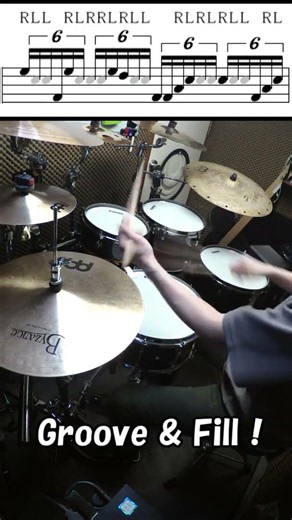 いますぐ使えるフィルイン -982個め- (6連Chops パラディドル) #shorts #drummer #drums #ドラムフィルイン #ドラムテクニック #drumlessons