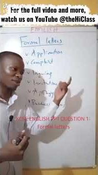 How to write formal letters in KCSE ENGLISH PP1 Question 1. #kcserevision @theHiClass