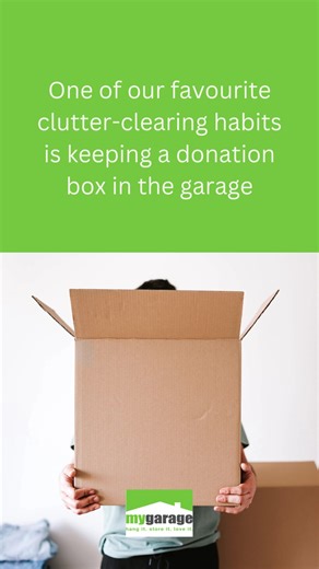Missed the January declutter? This one’s for you 😉 One of our favourite clutter-clearing habits is keeping a donation box in the garage. If something no longer has a home, doesn’t get used, or is just taking up valuable space, it goes in the box. And if it stays there… that’s your sign. When the box is full, it goes 🚗💨 No pressure, no perfection — just an easy way to keep clutter moving and your garage working better for you 🔧 www.mygarage.co.za #MyGarage #DeclutteringTips #StorageTips #Gara