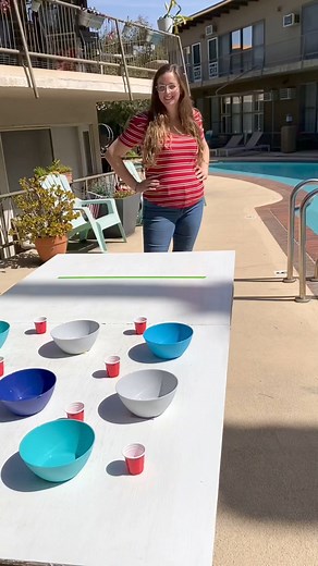 1K views · 12 reactions | If she loses she has to jump in the freezing pool  Link to full video at bottom of reel. #games #funnyvideo #coldwater #fungames #familygames | Sara L | Facebook