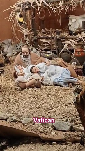 “A realistic Nativity scene set up at the Vatican.”