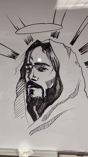 Drawing Jesus on Whiteboard: Artistic Representation of Christ