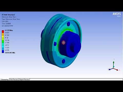 Rigid Flange Coupling Subjected to Rotational Velocity of 1000 rad/sec _ ANSYS Workbench Tutorial