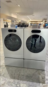 LG Signature AI front load washer and gas dryer grey