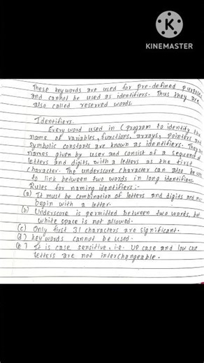 Identifiers and rules for naming the identifiers in c programming.#identifiers #cprogramming