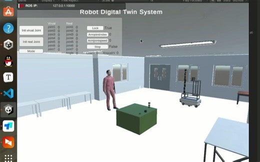 Unity 移动机械臂 人 抓取仿真