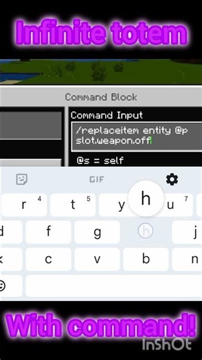 infinite totem command in Minecraft #minecraft #minecraftshorts