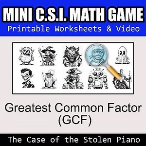 Mini CSI Math Mystery Detective - Greatest Common Factor (GCF)