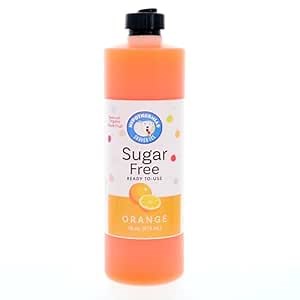 Hypothermias Sugar Free Syrup for Snow Cone, Shaved Ice, Drinks - Pint (16 fl oz) - Made with Organic Monk Fruit and Non-GMO Organic Erythritol - BPA-Free Plastic Bottle (Orange)