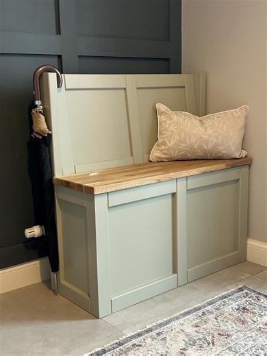 Shaker Monks Bench With Solid Oak Seat: Hallway Storage Settle - Etsy UK