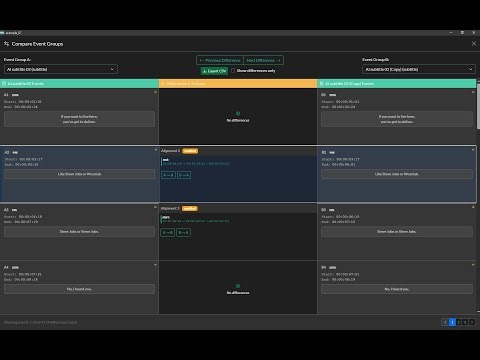 Compare Subtitle Files & Event Groups
