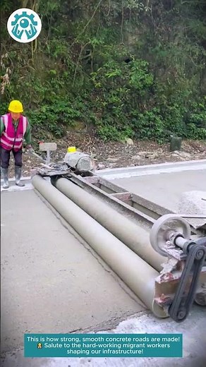 Concrete Paving in Action: 3-Roller Machine at Work! 🏗️✨ #RealConstruction