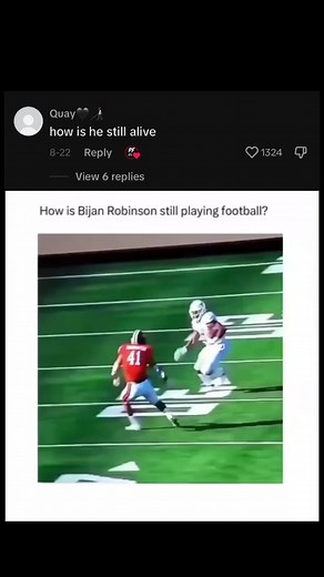 Dude can take a hit. Can he take the falcons to the playoffs next? #bijanrobinson #atlantafalcons #atl #bijan #texas #neckinjury #longhorns