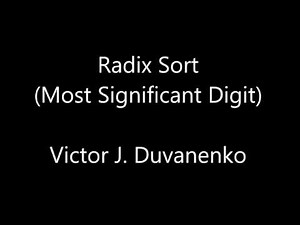 Radix Sort (MSD) Algorithm Core Concepts